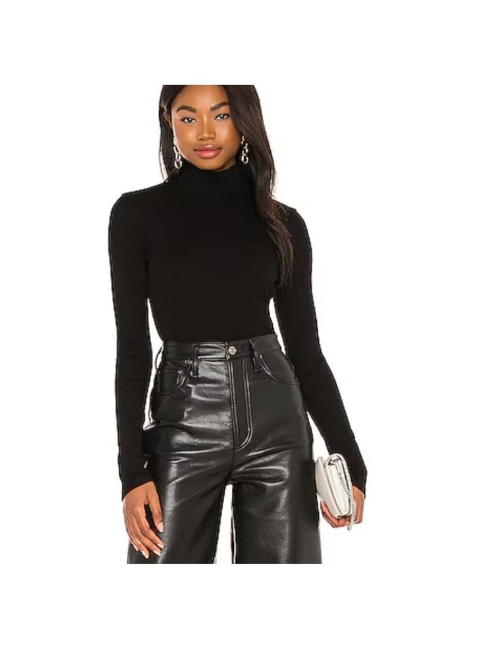 AGOLDE Turtleneck Long Sleeve Bodysuit Black Size XS